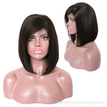 wholesale virgin hair vendors 4x4 bob wig, straight 150% density human hair lace wigs bob